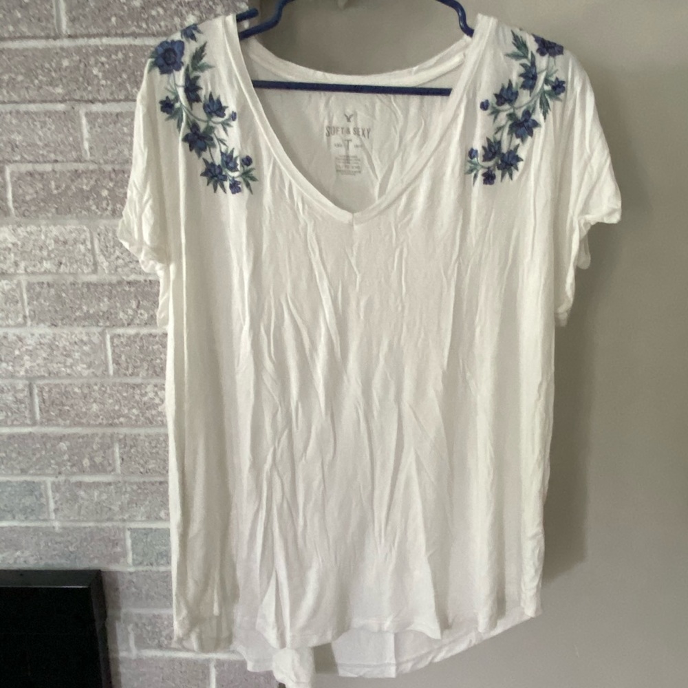 American Eagle Soft & Sexy Embroidered Tee